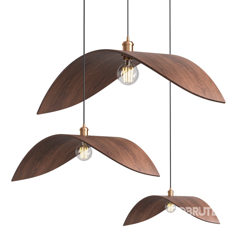 Japandi Wooden Pendant Light Image 1