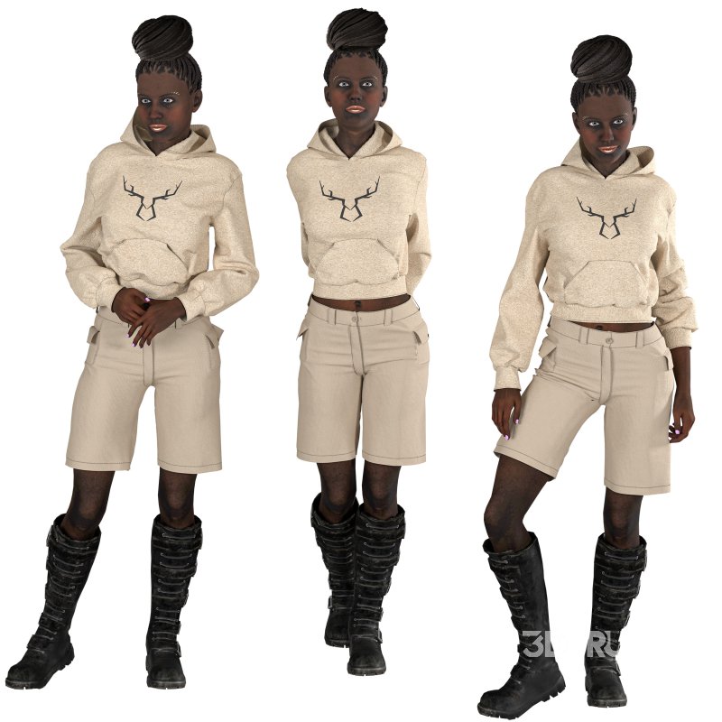 Casual African woman 03 Poses Image 2