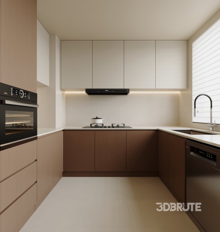 Modern living room and dining room interior scene Image 16