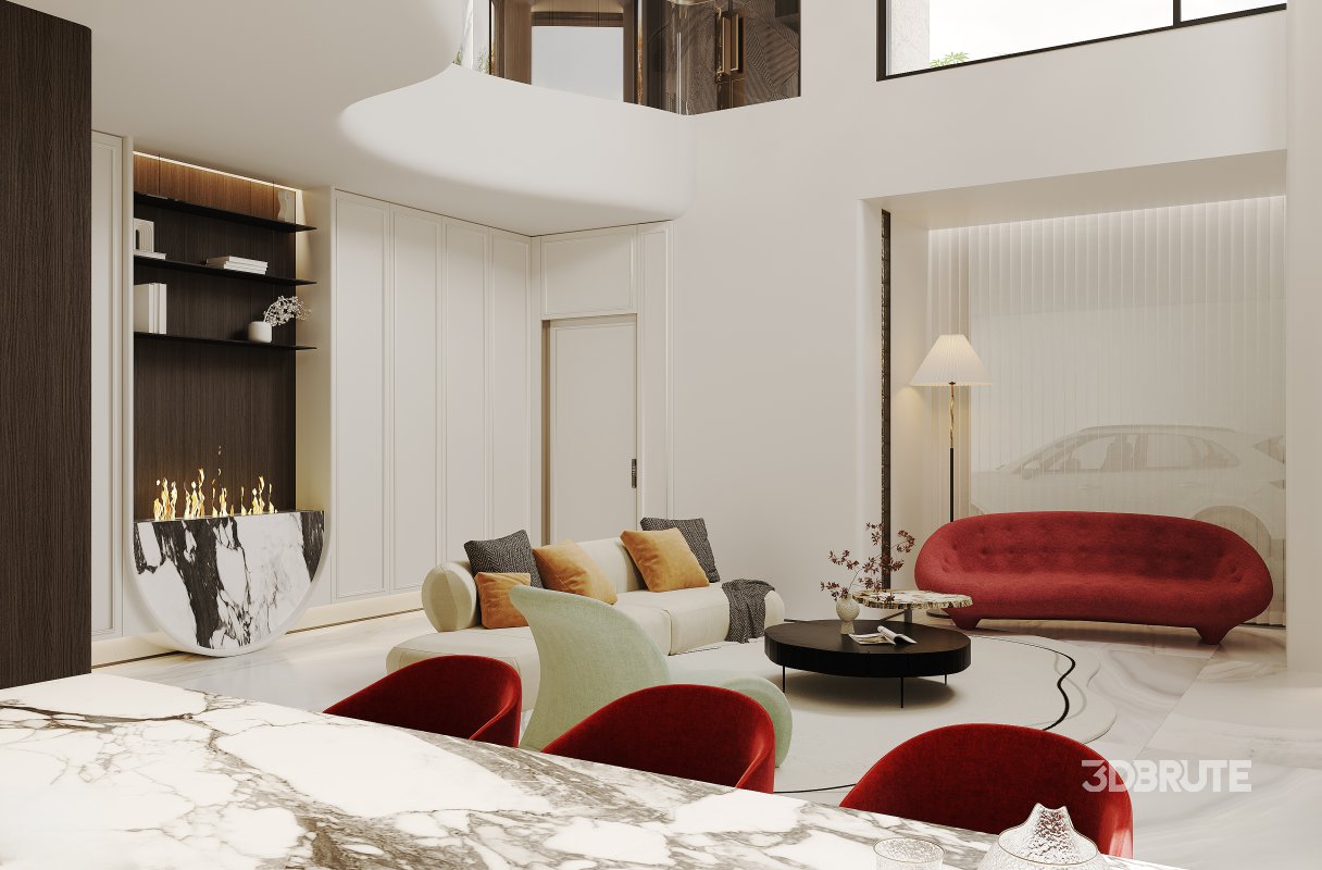 Luxury villa interior and courtyard Image 9