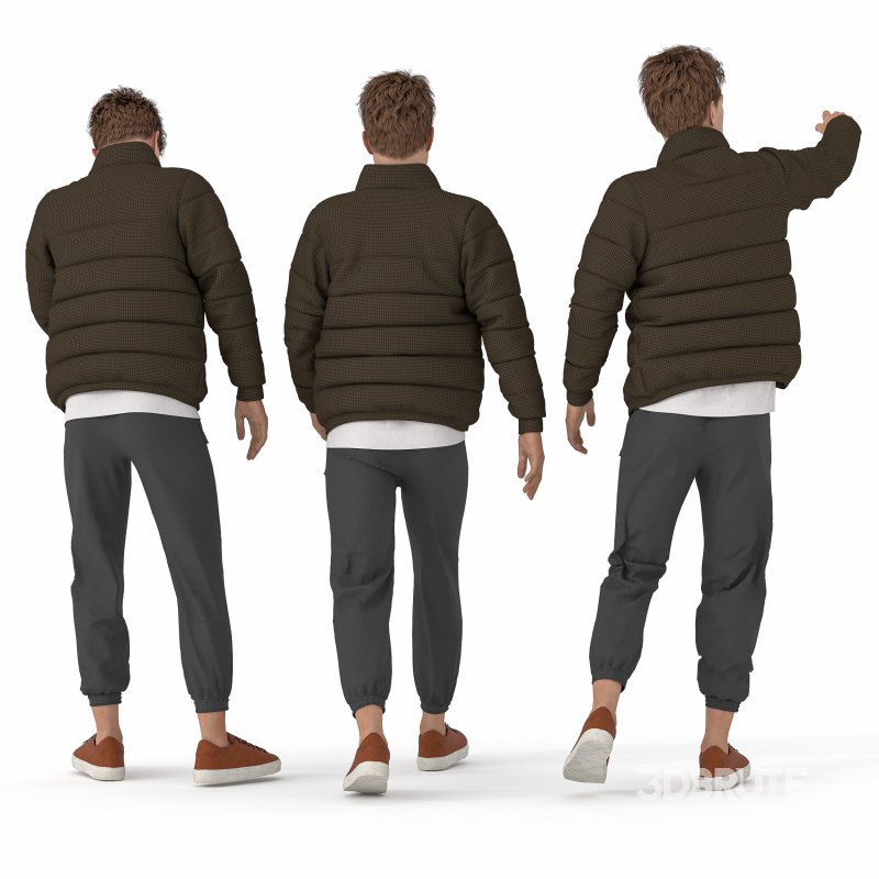 man winter clothing in 3 poses Image 3