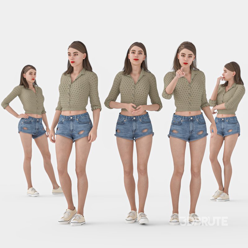 casual_woman in 5 poses Image 3