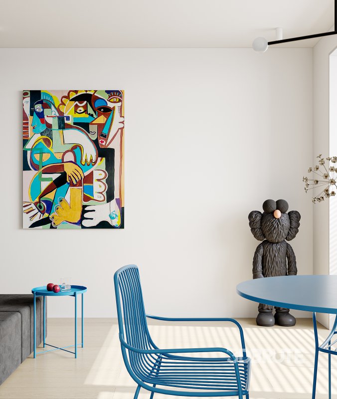 Modern living room and dining room interior scene Image 3