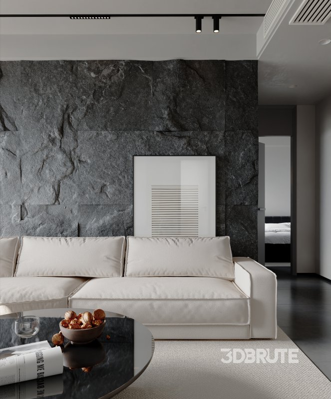 Modern living room and dining room interior scene Image 9