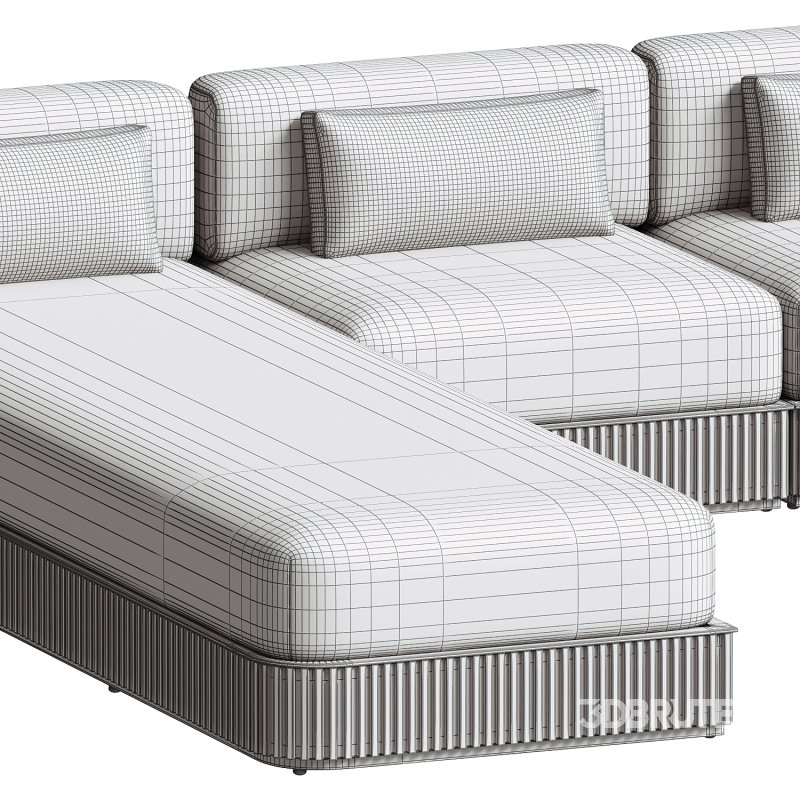 Beaumont Outdoor Four Piece Double Chaise Sectional Image 5