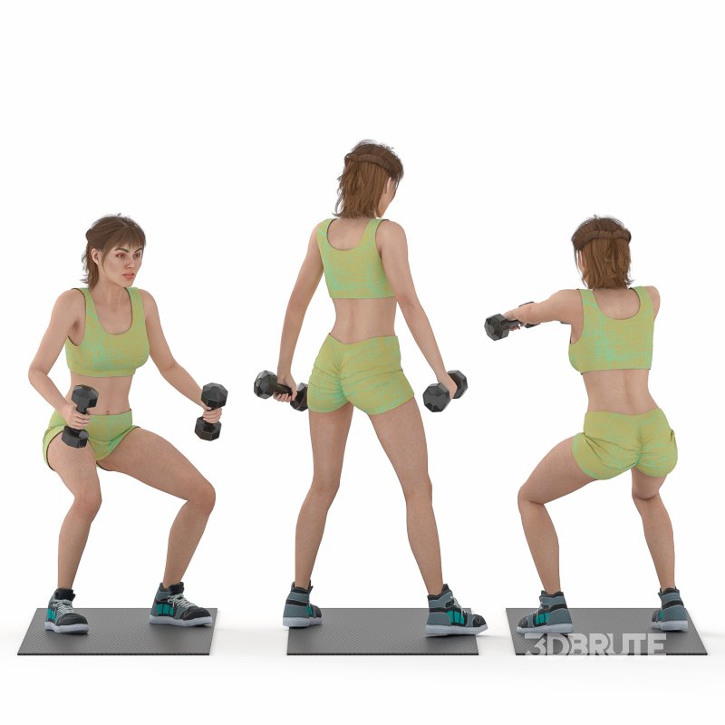 Woman in workout 03 poses Image 1