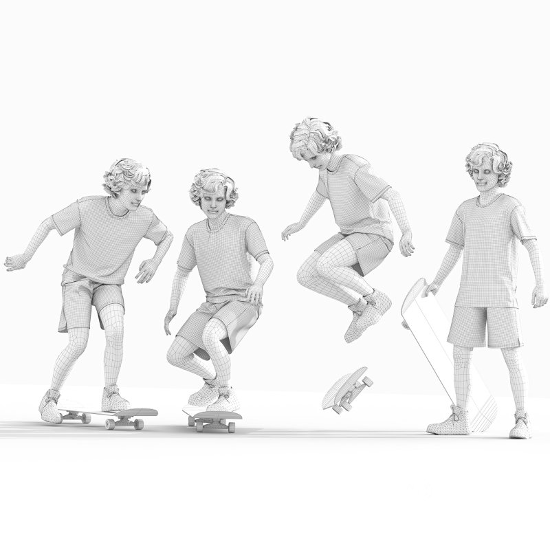 Skateboard Boy 04 pose Image 2