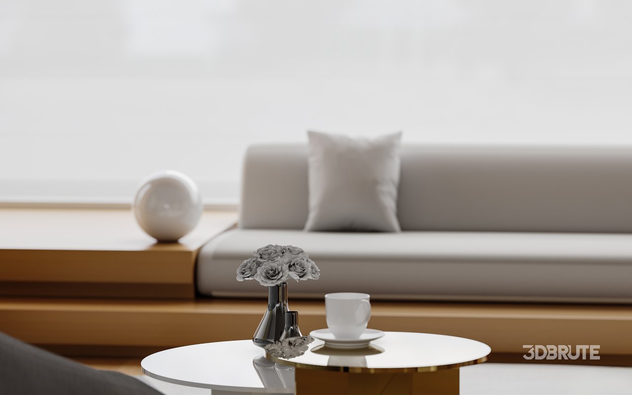 Modern living room and dining room interior scene Image 2