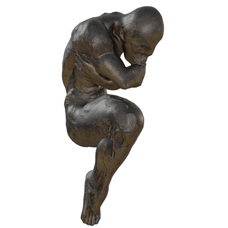 Antique Wall Mounted Man Statue Image 1