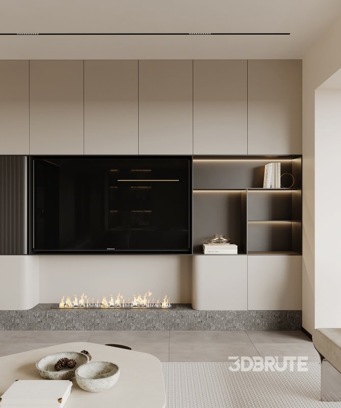 Modern living room and dining room interior scene Image 3