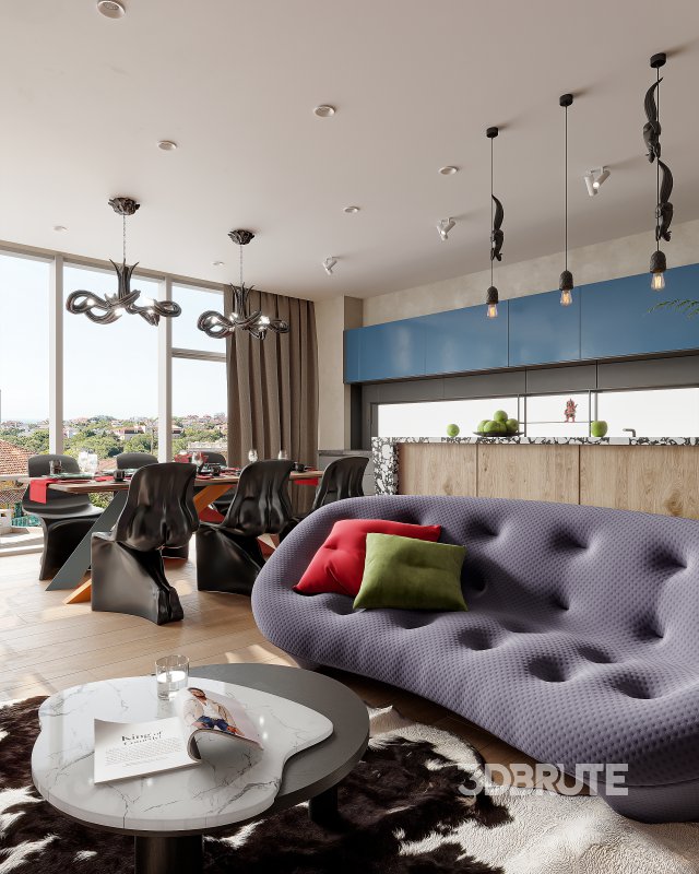 Luxurious living room and dining room Image 6