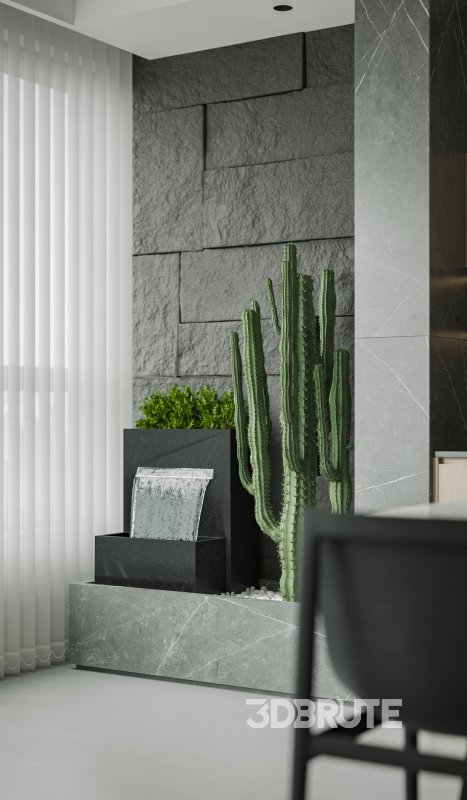 Modern living room and dining room interior scene Image 6