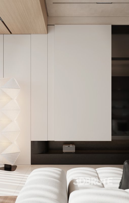 Modern living room and dining room interior scene Image 2