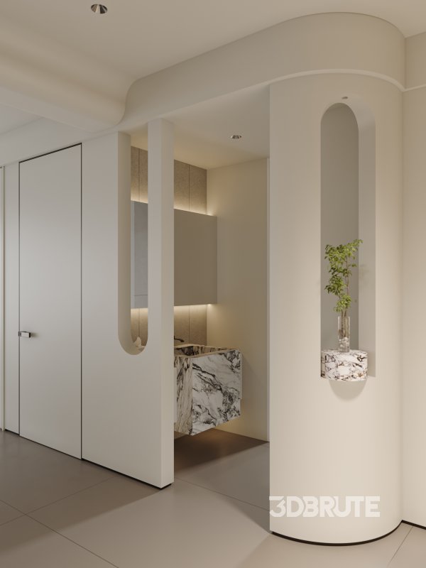 Modern living room and dining room interior scene Image 3