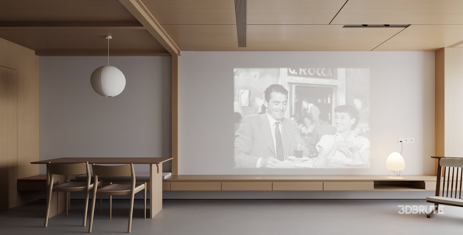 Modern living room and dining room interior scene Image 3