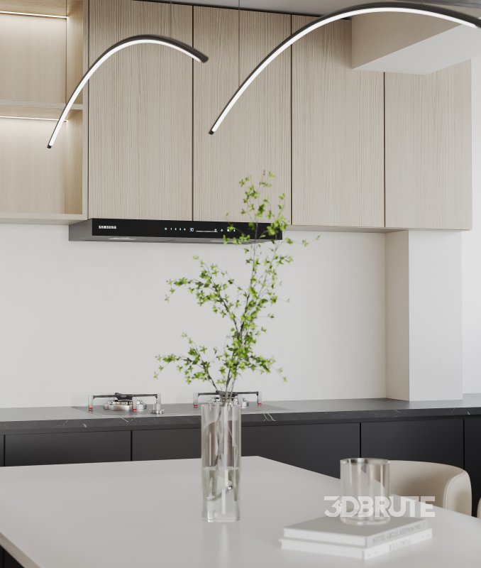 Modern living room and dining room interior scene Image 3