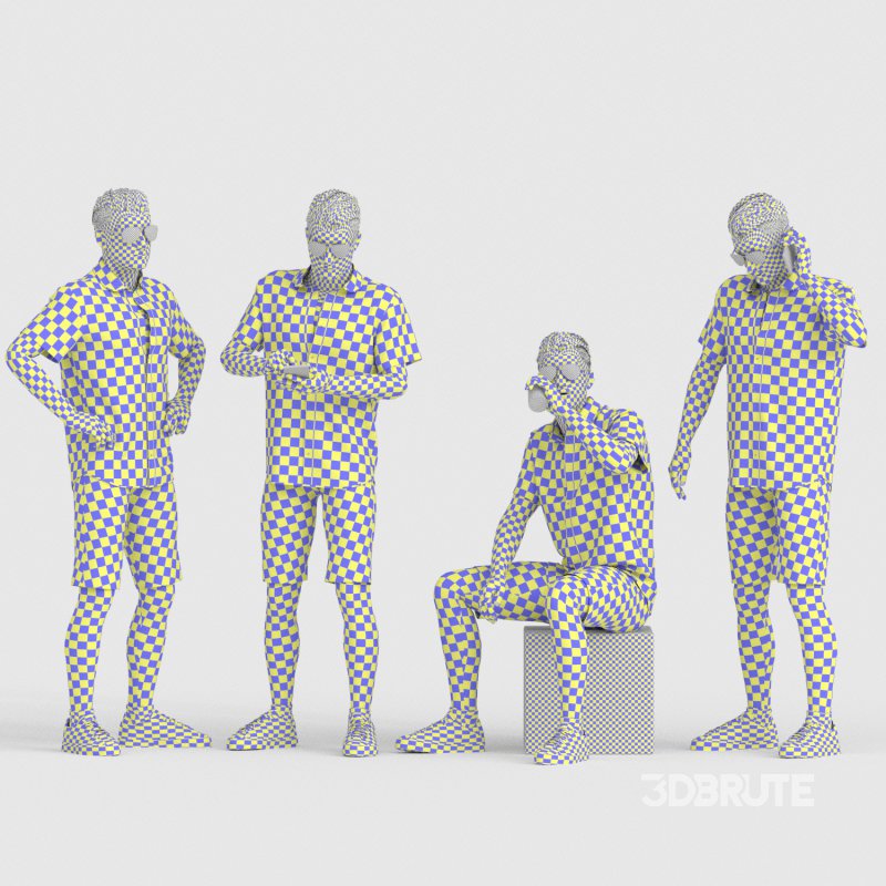 Man with Hawaiian shirt 04 poses Image 2