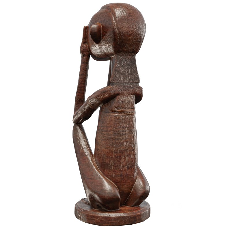 Traditional African Seated Figure Sculpture Image 5