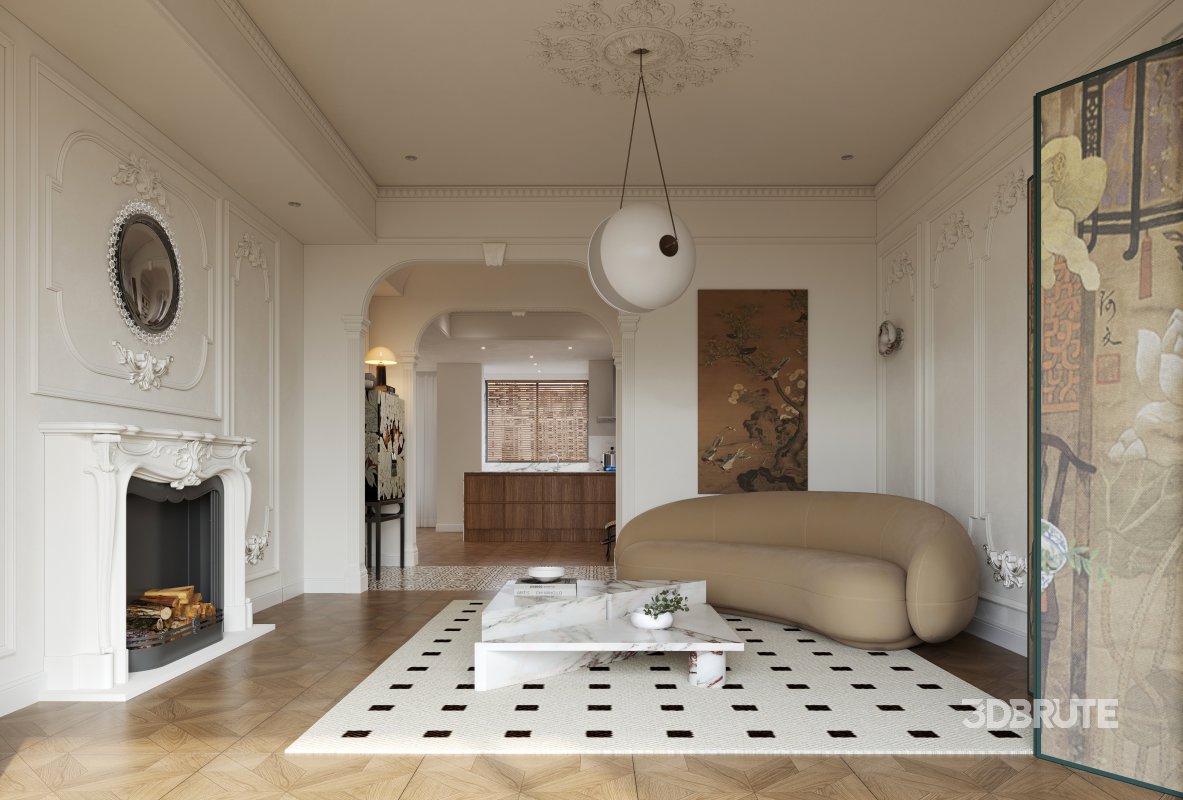 Eclectic living and dining room interior Image 5