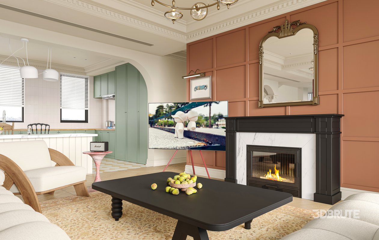 Eclectic living and dining room interior Image 5