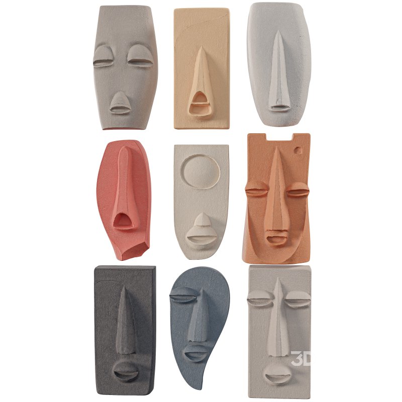 Wall Mount Abstract Tribal Mask Collection Image 4