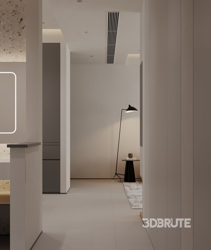 Modern living room and dining room interior scene Image 2