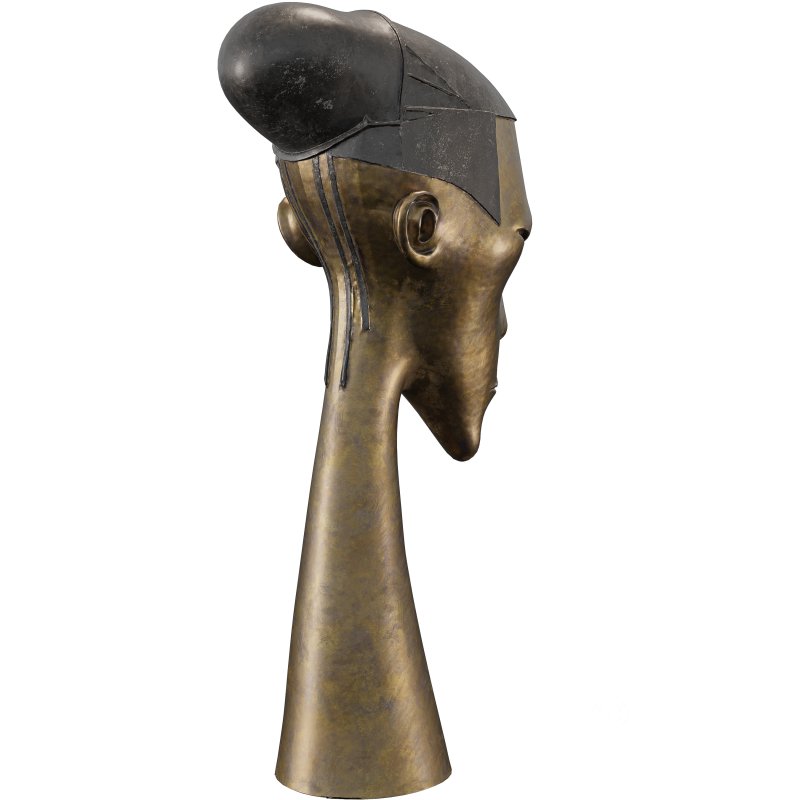 Modern Elongated Head Bronze Sculpture Image 2