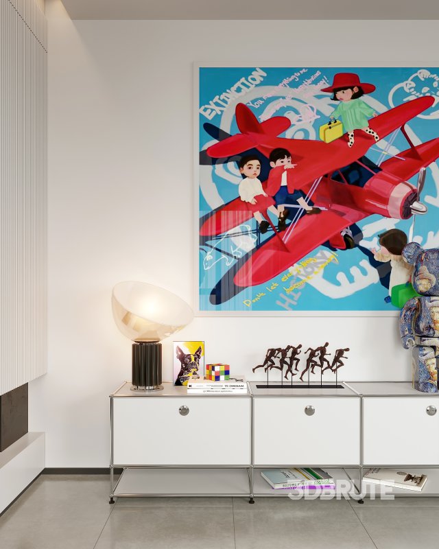 Modern living room and dining room interior scene Image 5