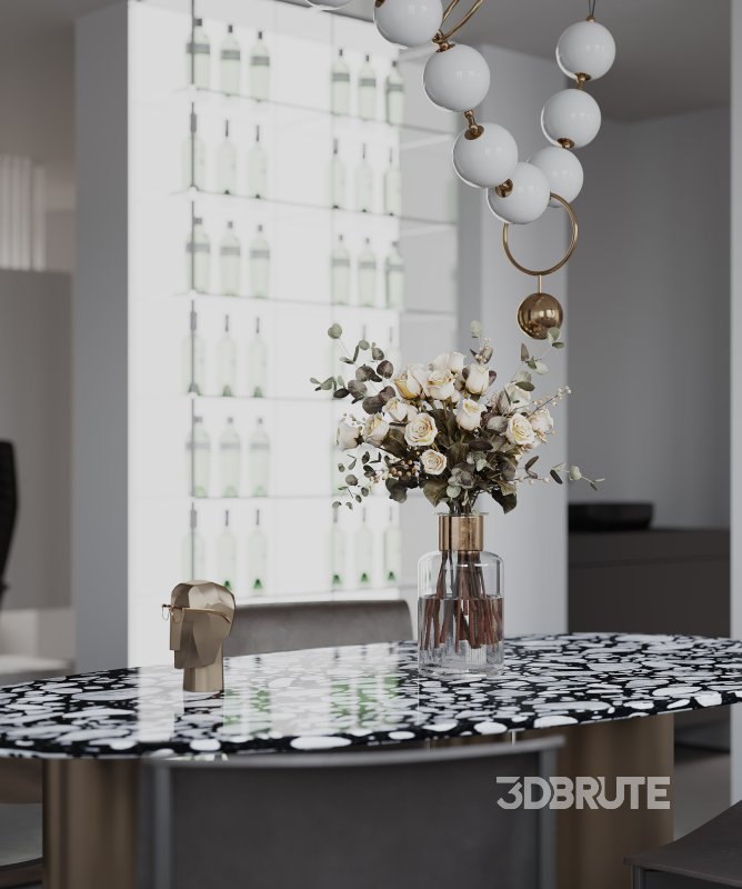 Modern living room and dining room interior scene Image 4