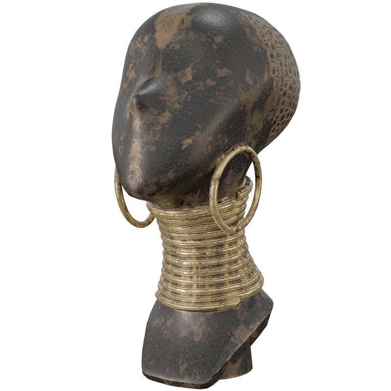 Antique African Woman Statue Image 2