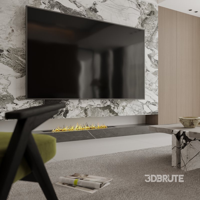 Modern living room and dining room interior scene Image 5