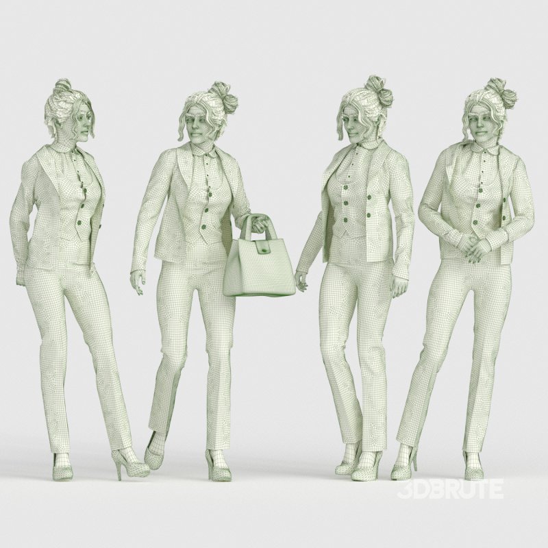 Casual Woman with Suit 04 Poses Image 5