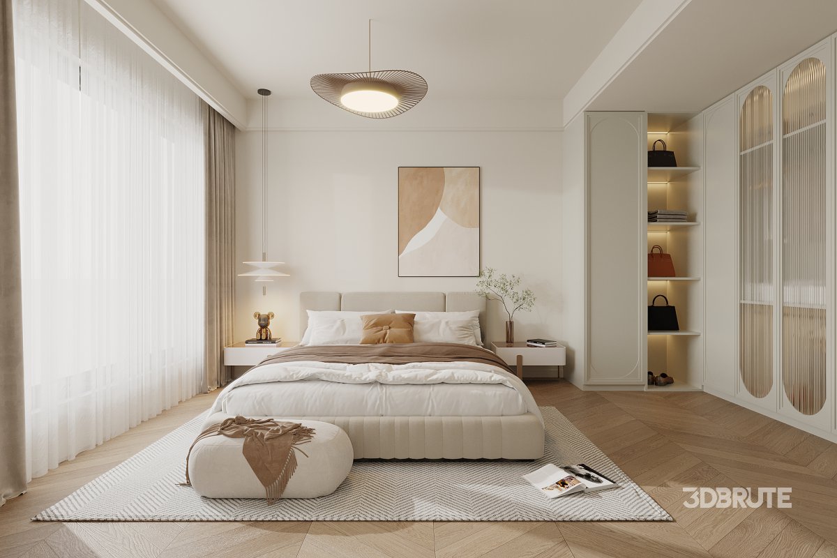 Modern living room and dining room interior scene Image 2