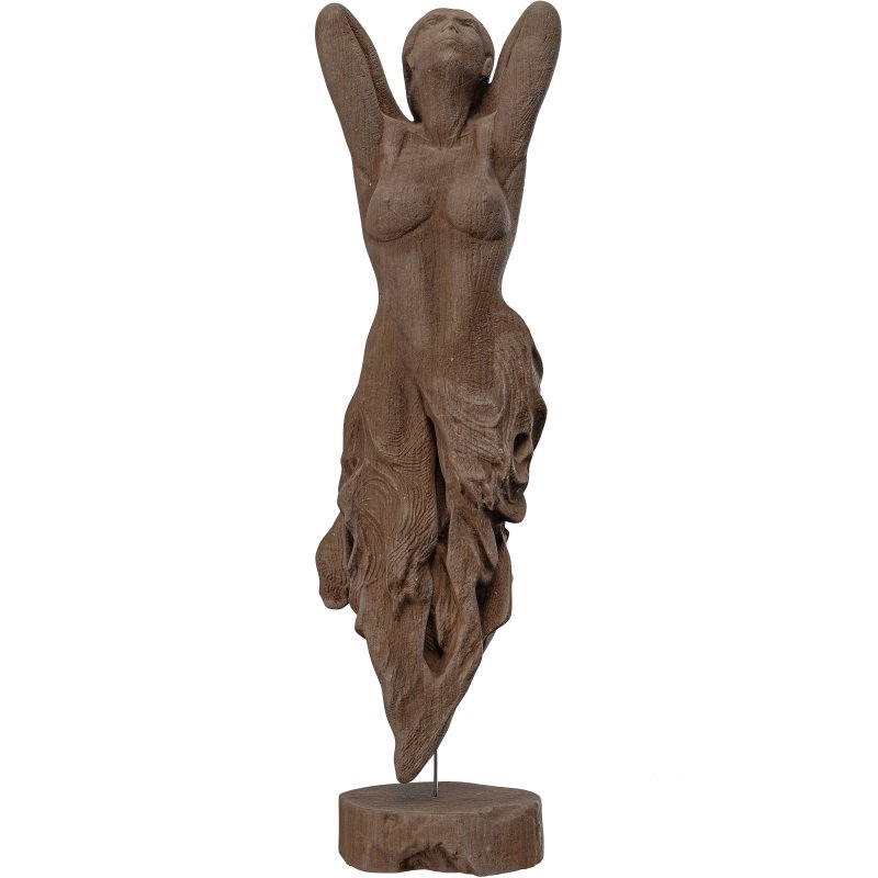 Wooden Woman Stand Statue Image 5