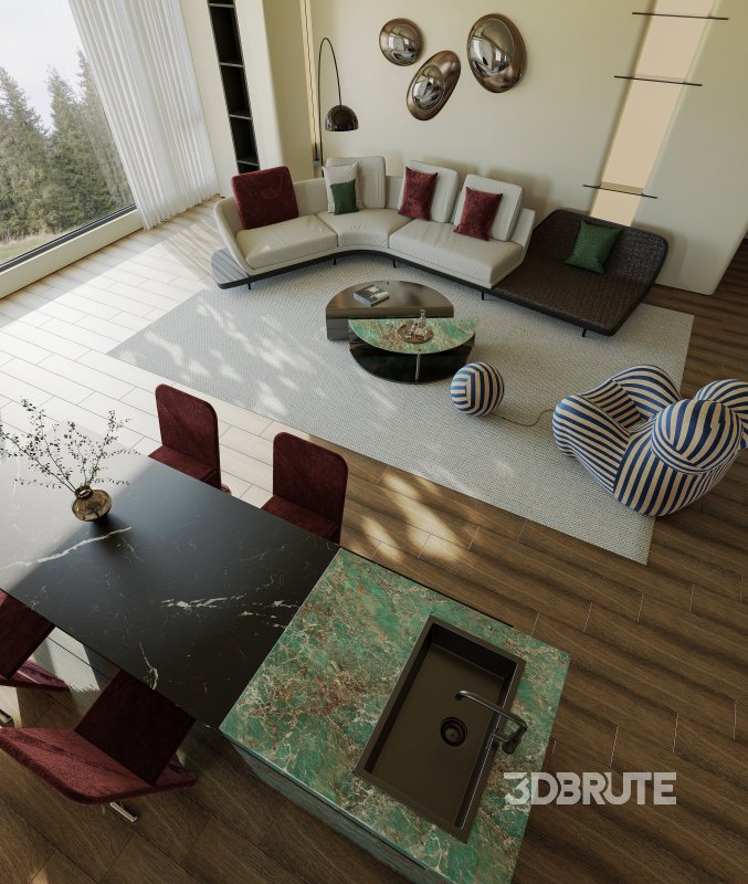 Modern living and dining room Image 7