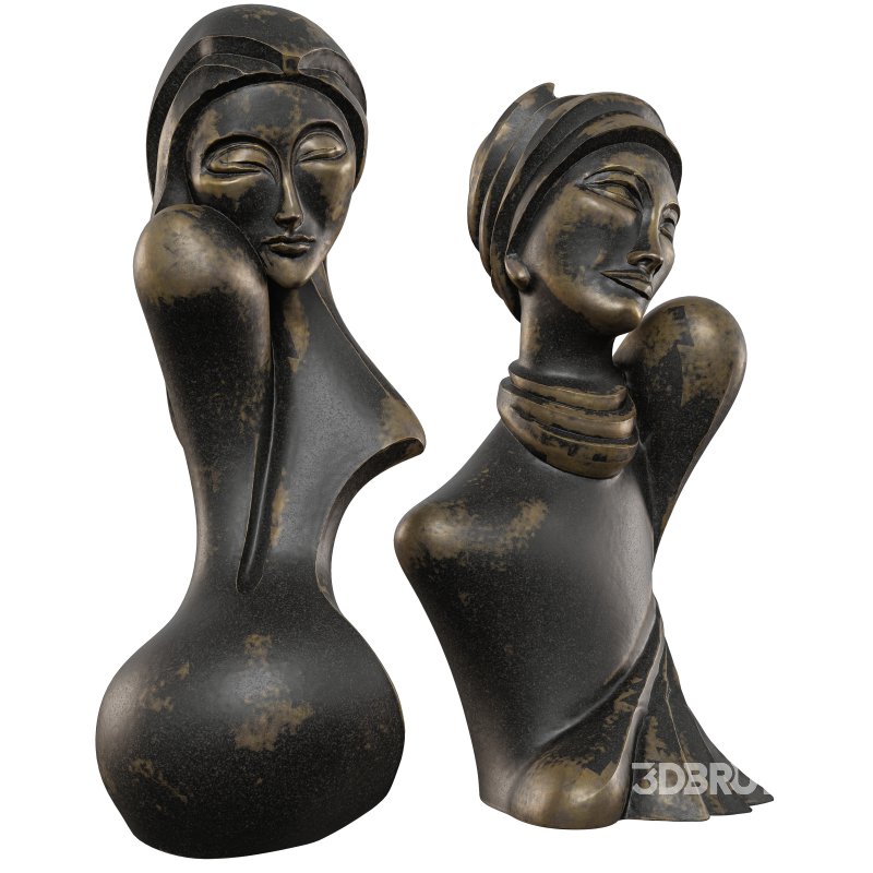 Two abstract woman Statue Image 3