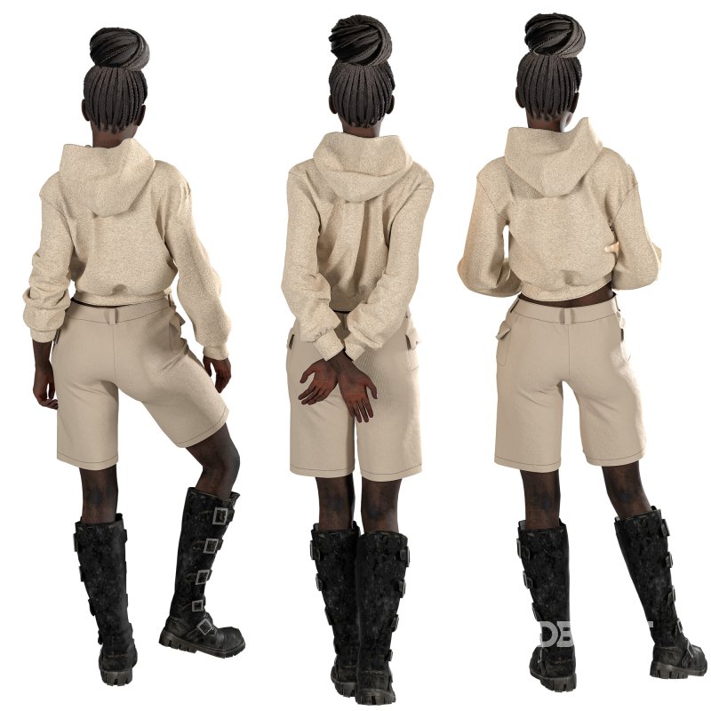 Casual African woman 03 Poses Image 1