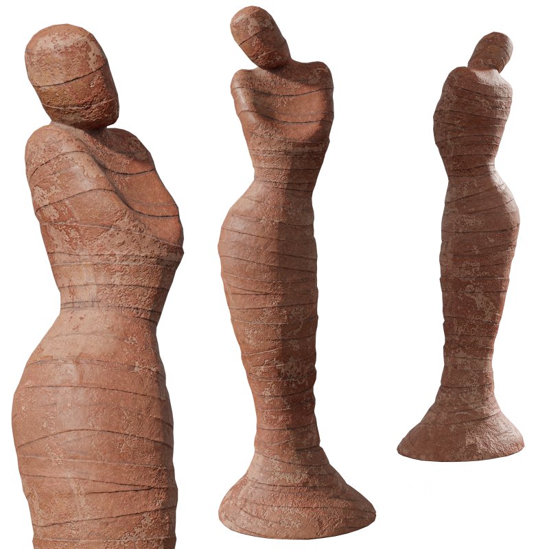 Stand Mummy Clay Statue Image 1