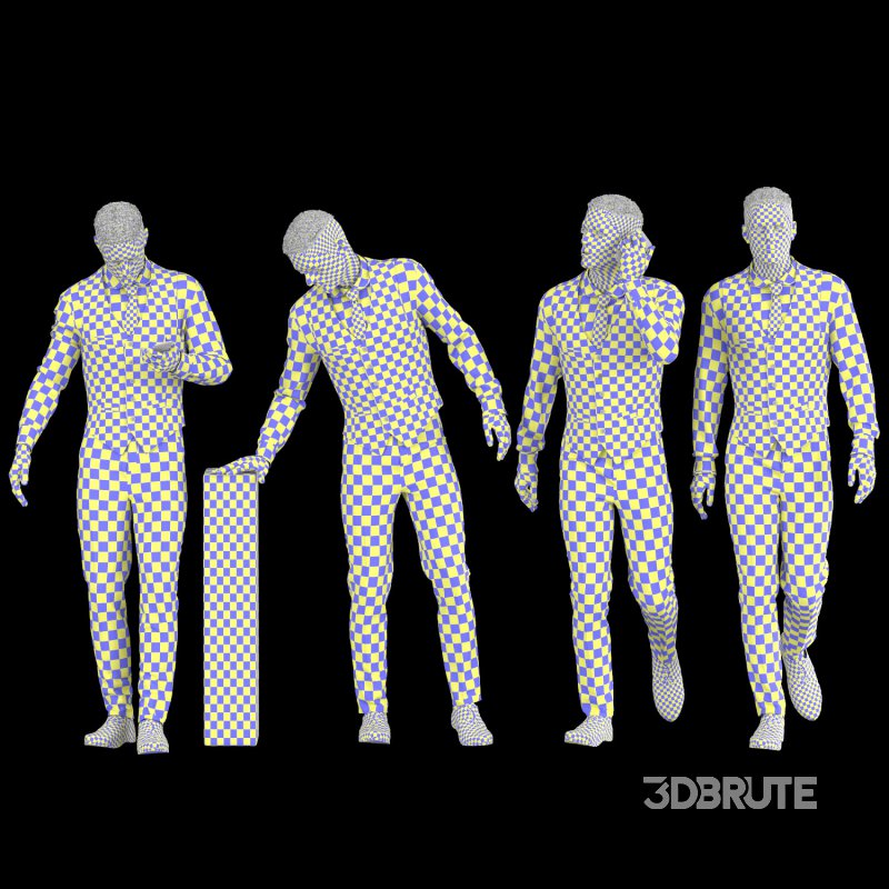 Office Man with coat vest in 04 poses Image 5