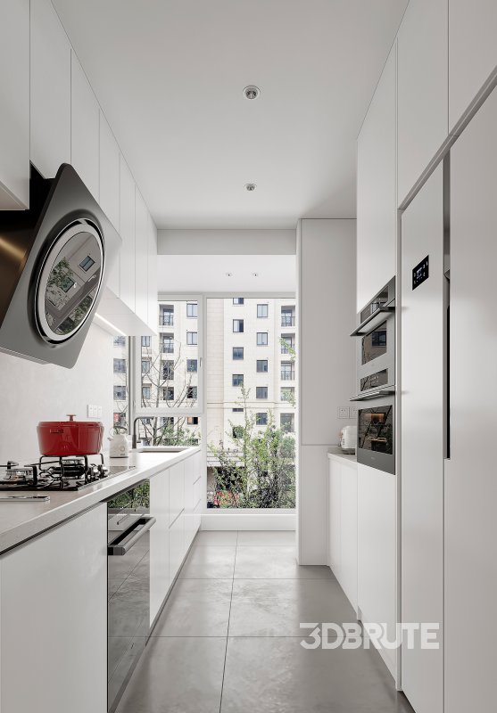 Modern living room and dining room interior scene Image 2