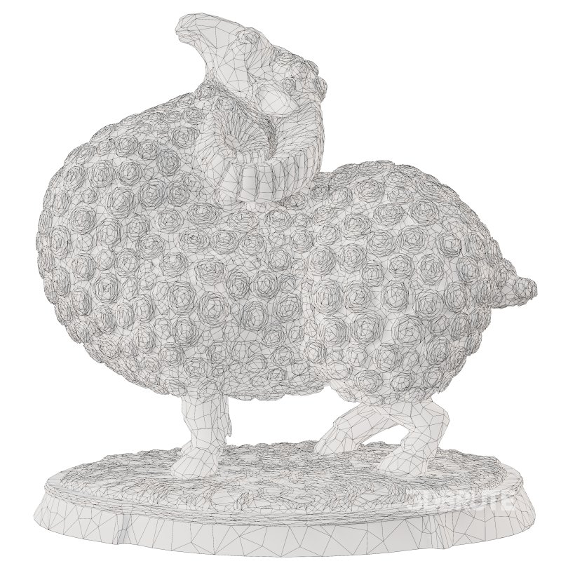 Wooden Sheep Statue Image 2