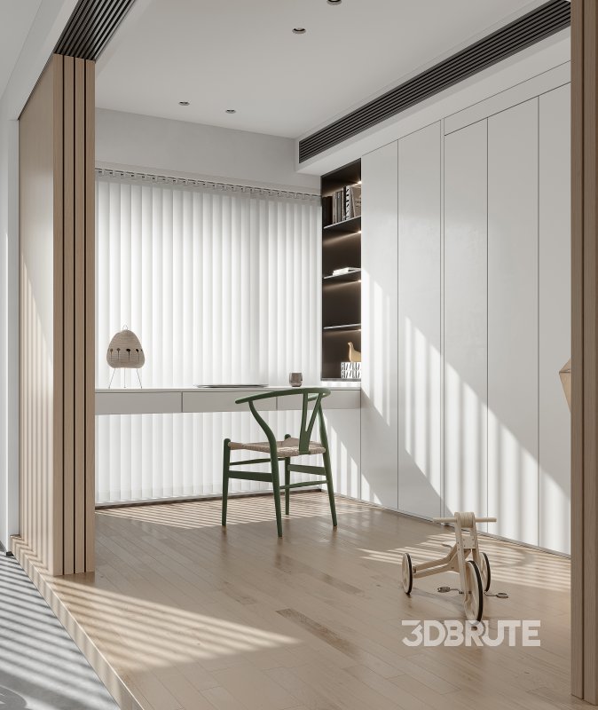 Modern living room and dining room interior scene Image 2