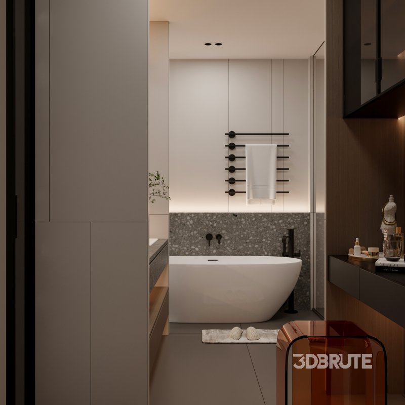 modern bedroom office room dressing room bathroom Image 3