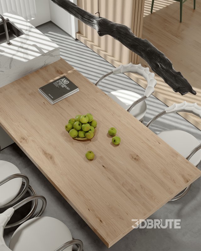 Modern living room and dining room interior scene Image 7