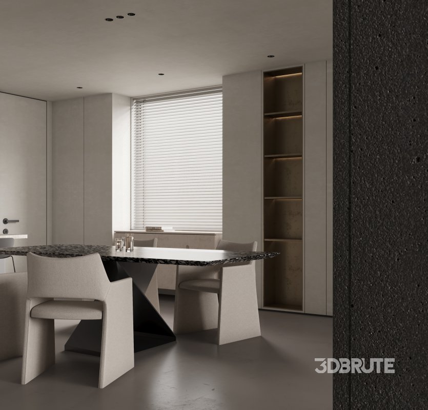 Modern living room and dining room interior scene Image 4