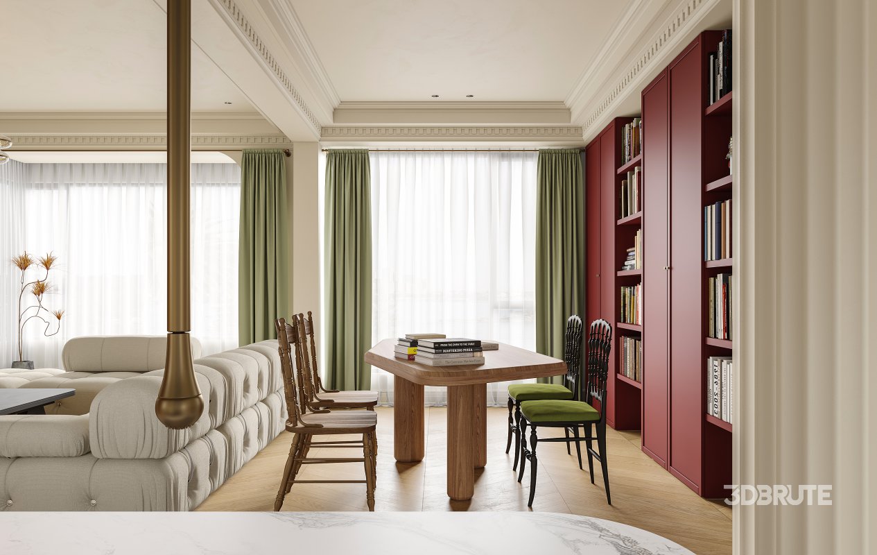 Eclectic living and dining room interior Image 8