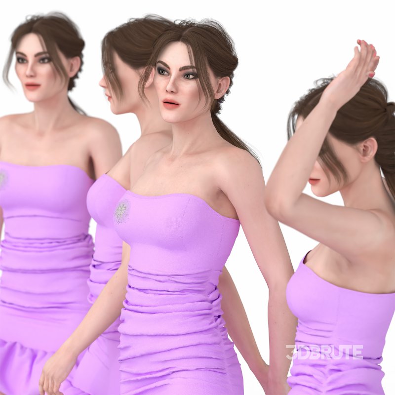 Woman in Party Dress 04 Poses Image 2