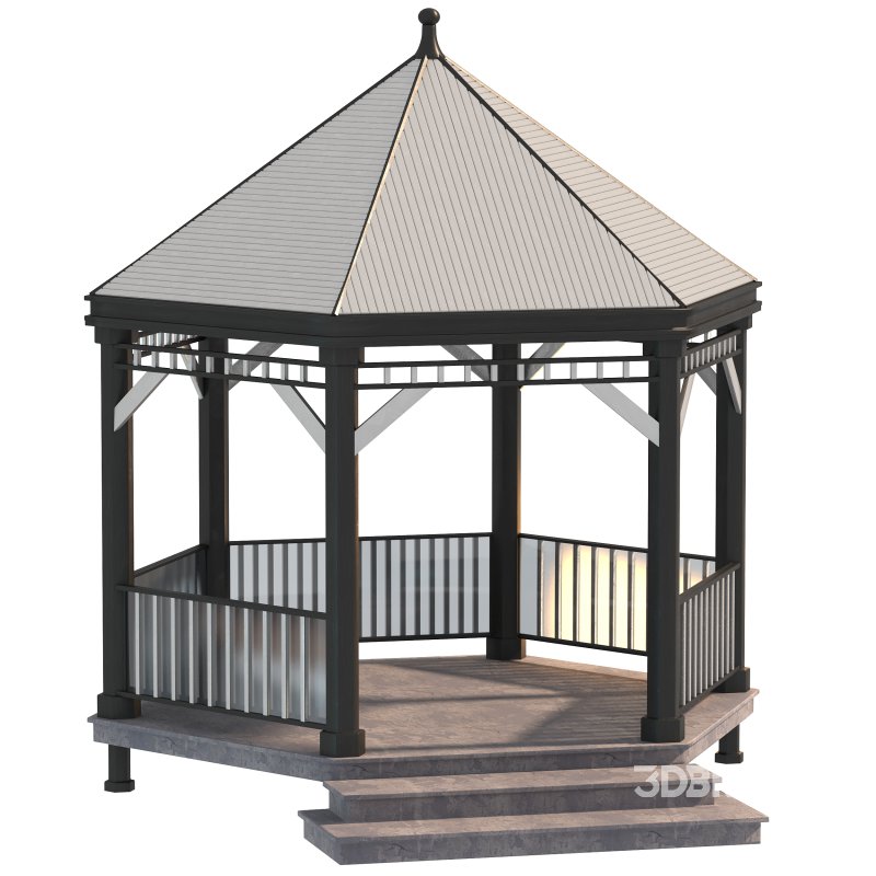 Modern Glass & Steel Gazebo Image 3