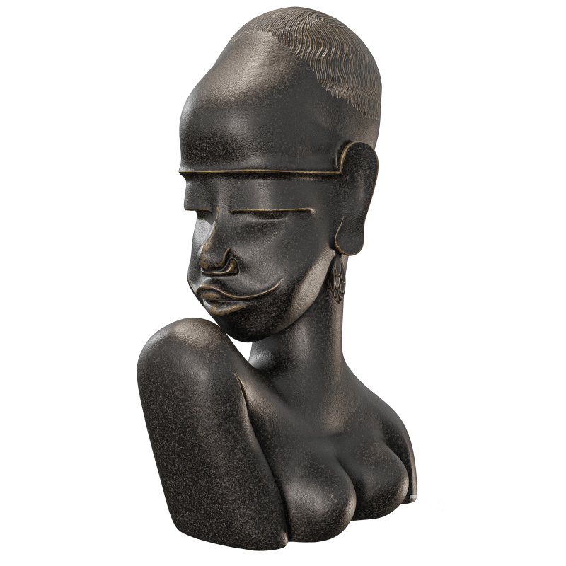 African Style Antique Bust Sculpture Image 5