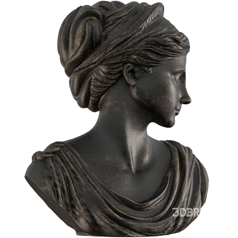 Neoclassical Female Bust with Braided Hair and Diadem Image 3